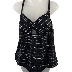 Dreamsuit By Miracle Brands Slimming Keyhole Tankini Top & Bottom Sz 12 NWT.